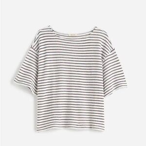 Madewell Black and White Striped Short Sleeve Top